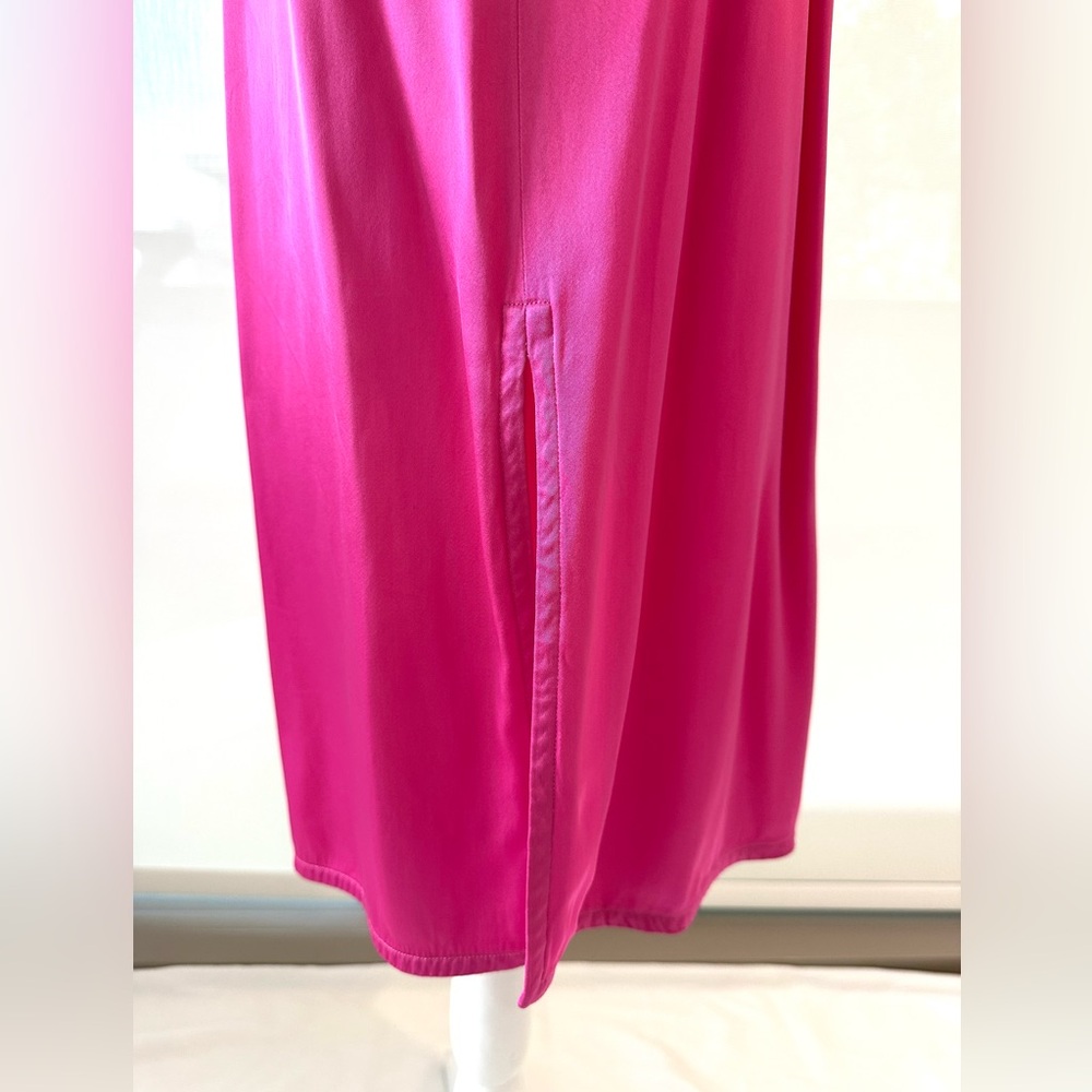 Helmut Lang Vibrant Pink Silk Side Slit Skirt - Picture 7 of 15